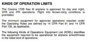 C172S kinds of operations